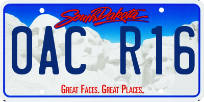 SD license plate 0ACR16