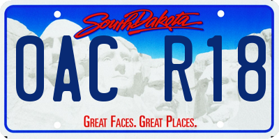 SD license plate 0ACR18