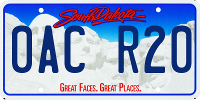 SD license plate 0ACR20