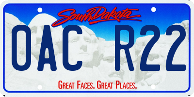 SD license plate 0ACR22