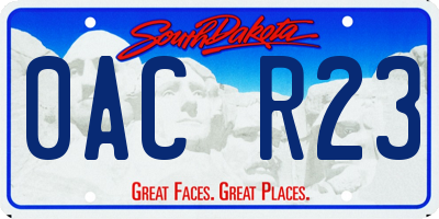 SD license plate 0ACR23