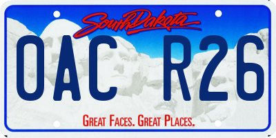 SD license plate 0ACR26