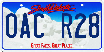 SD license plate 0ACR28