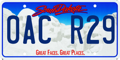 SD license plate 0ACR29