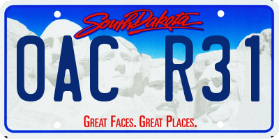 SD license plate 0ACR31