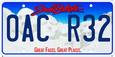 SD license plate 0ACR32