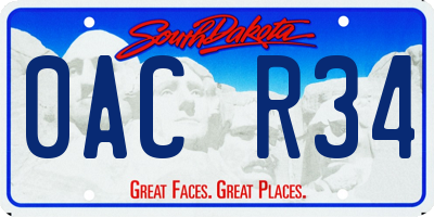 SD license plate 0ACR34