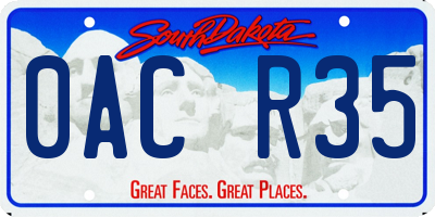 SD license plate 0ACR35