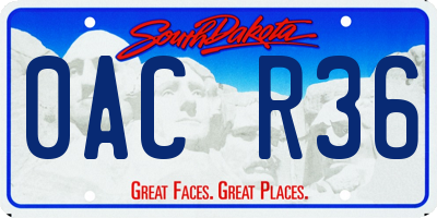 SD license plate 0ACR36