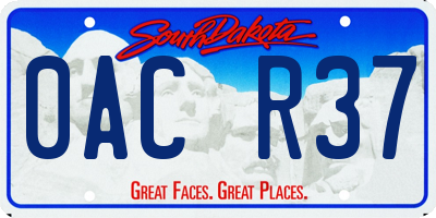 SD license plate 0ACR37