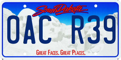 SD license plate 0ACR39