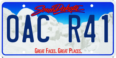 SD license plate 0ACR41