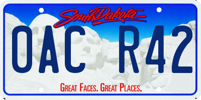 SD license plate 0ACR42