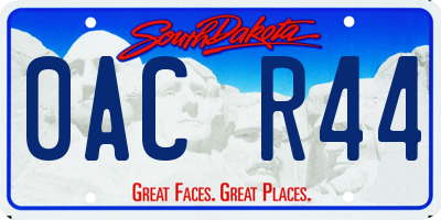 SD license plate 0ACR44