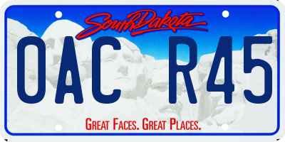 SD license plate 0ACR45