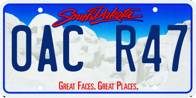 SD license plate 0ACR47