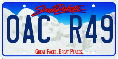 SD license plate 0ACR49