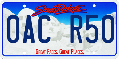 SD license plate 0ACR50