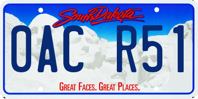 SD license plate 0ACR51