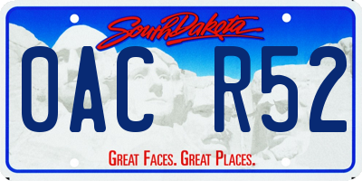 SD license plate 0ACR52