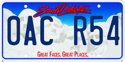 SD license plate 0ACR54