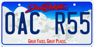 SD license plate 0ACR55