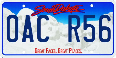 SD license plate 0ACR56