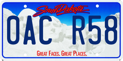 SD license plate 0ACR58