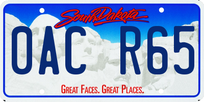 SD license plate 0ACR65