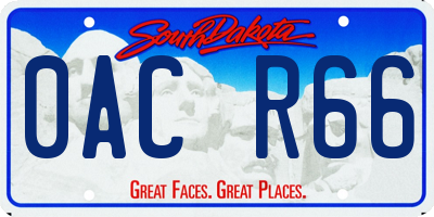 SD license plate 0ACR66