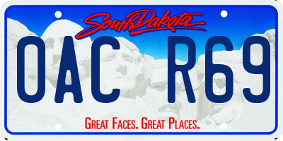 SD license plate 0ACR69