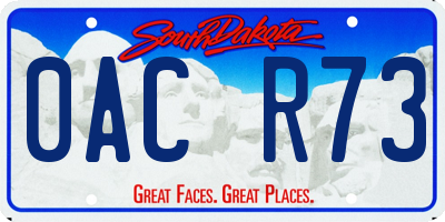 SD license plate 0ACR73