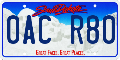 SD license plate 0ACR80