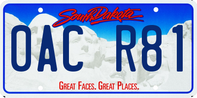 SD license plate 0ACR81