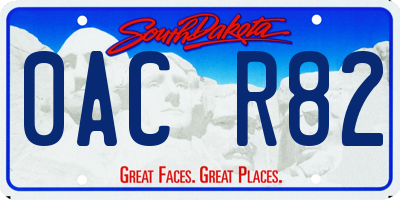 SD license plate 0ACR82