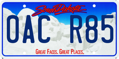 SD license plate 0ACR85