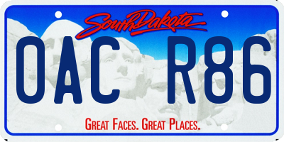 SD license plate 0ACR86