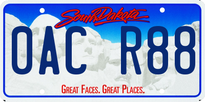 SD license plate 0ACR88