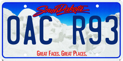 SD license plate 0ACR93