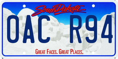 SD license plate 0ACR94