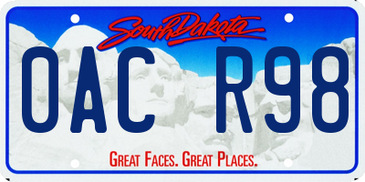 SD license plate 0ACR98