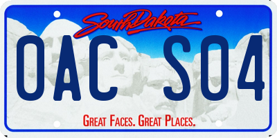 SD license plate 0ACS04