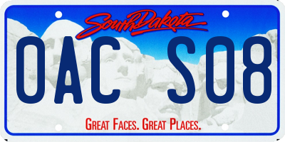 SD license plate 0ACS08