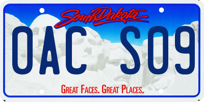 SD license plate 0ACS09