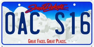 SD license plate 0ACS16