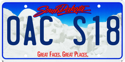 SD license plate 0ACS18