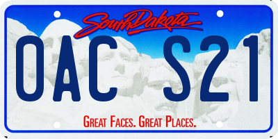 SD license plate 0ACS21