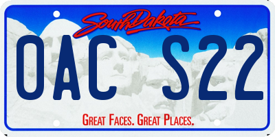 SD license plate 0ACS22