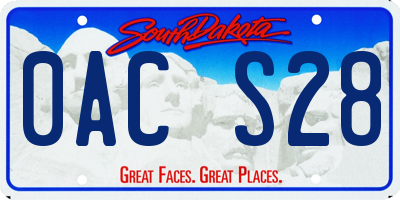 SD license plate 0ACS28