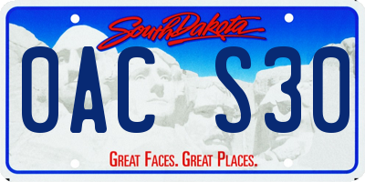 SD license plate 0ACS30